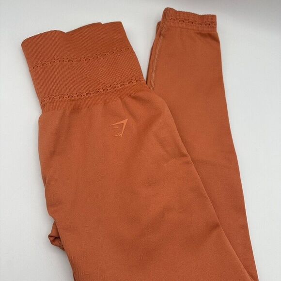 Gymshark Vital Seamless 2.0 Leggings‎ Women's XS/S Orange Peach Contour Slimming - Picture 1 of 3